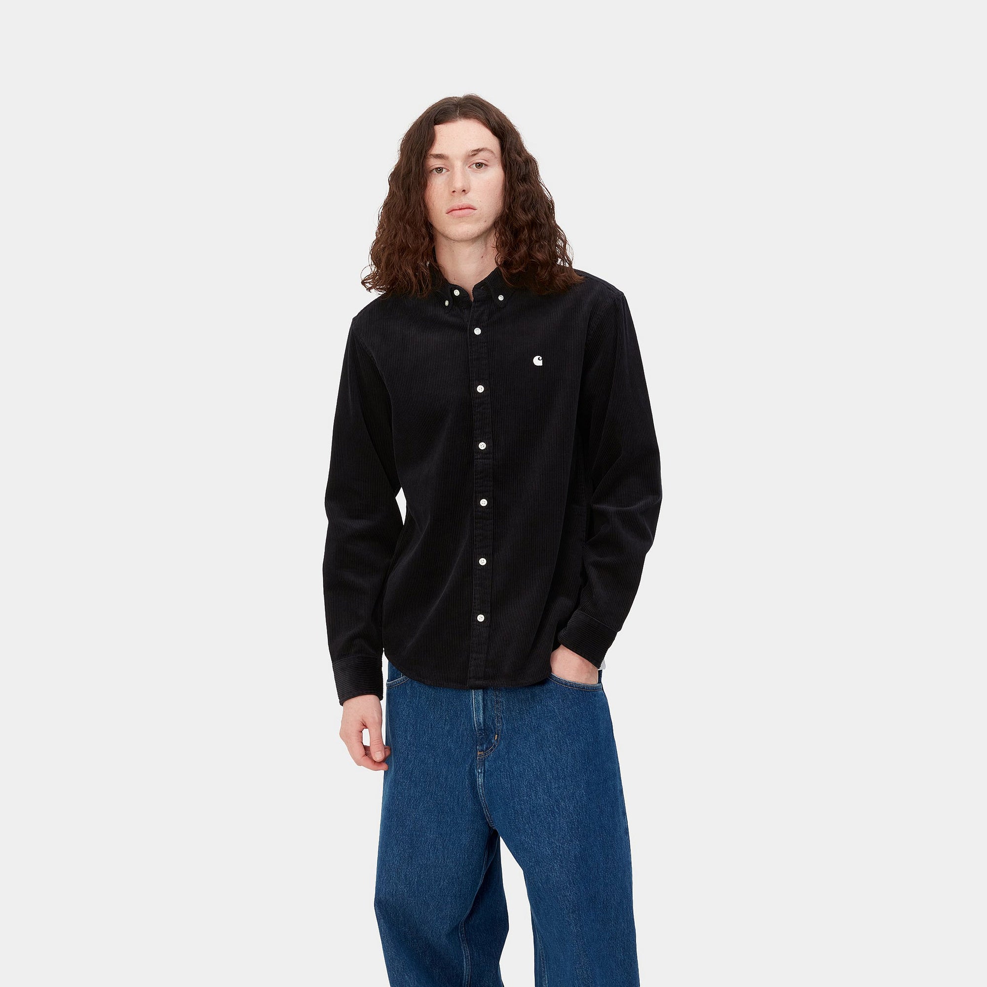 Carhartt WIP L/S Madison Cord Shirt (black/wax) - Blue Mountain Store