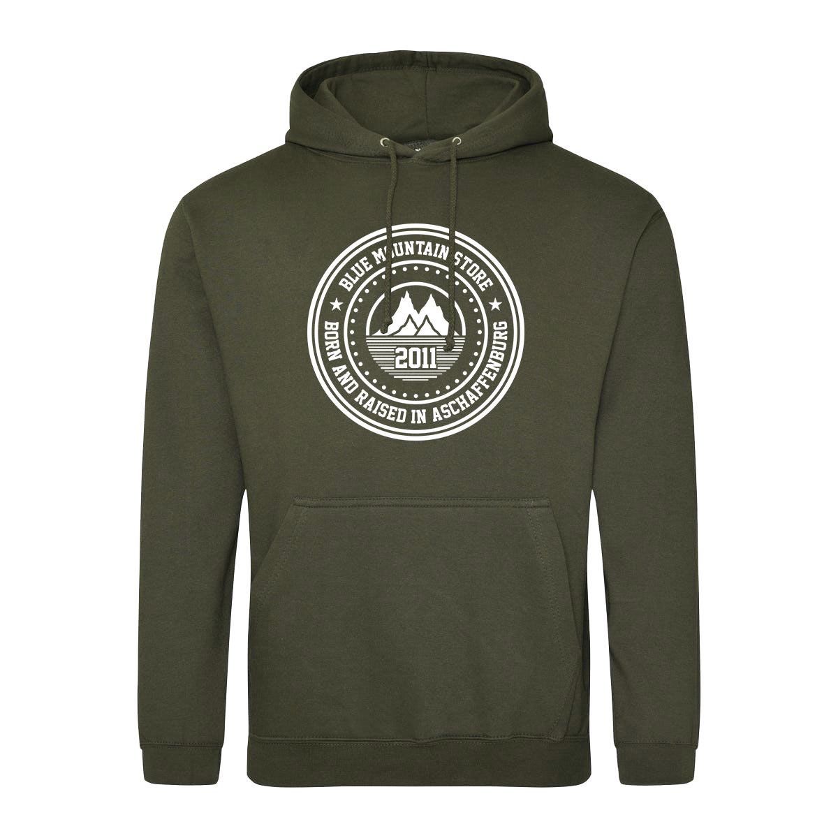 BMS &quot;BAR&quot; Hoodie (olive/white) - Blue Mountain Store