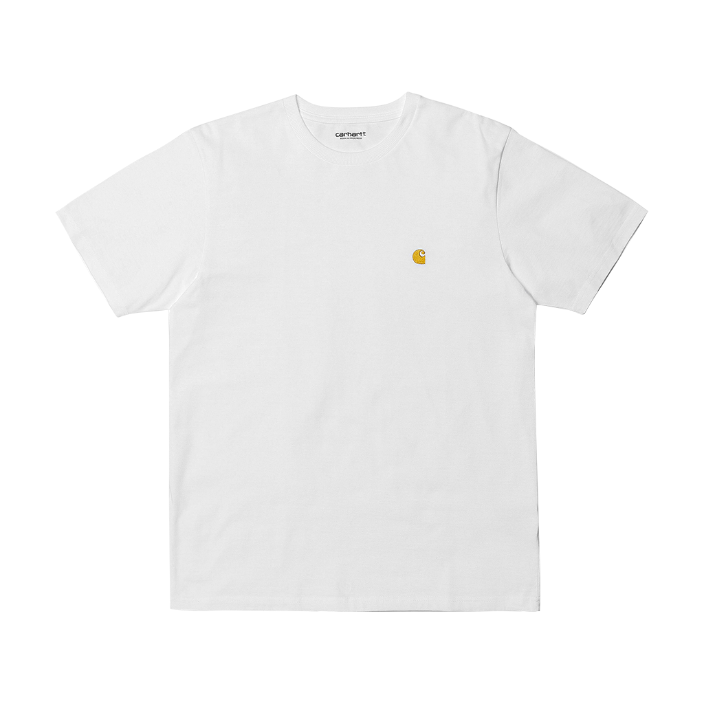 Carhartt WIP S/S Chase T-Shirt (white/gold) - Blue Mountain Store